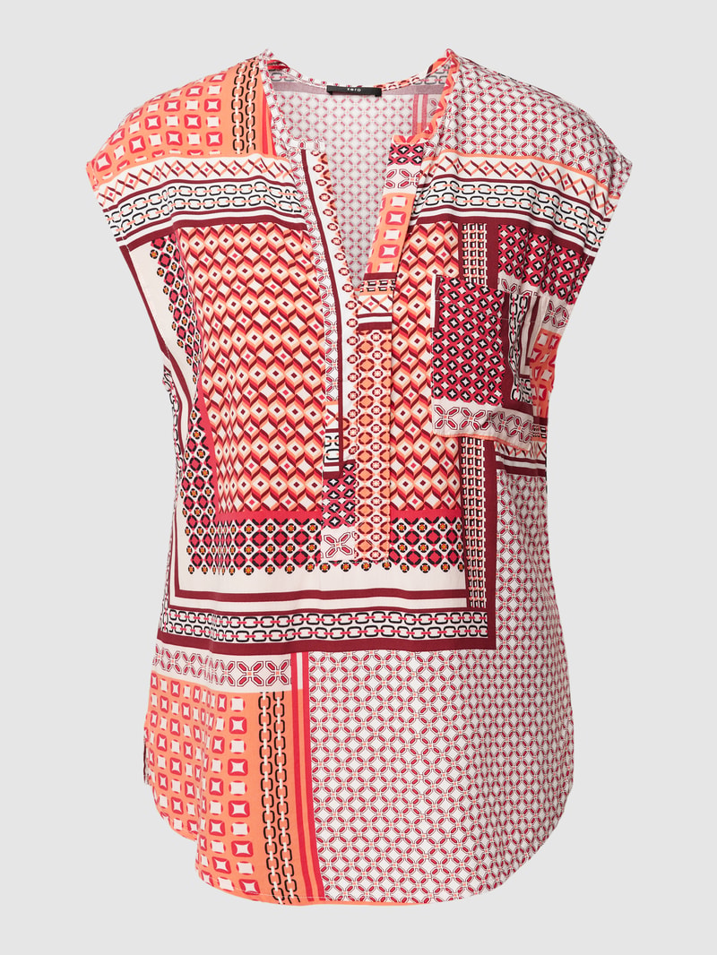 Blusenshirt mit Allover-Muster in rot