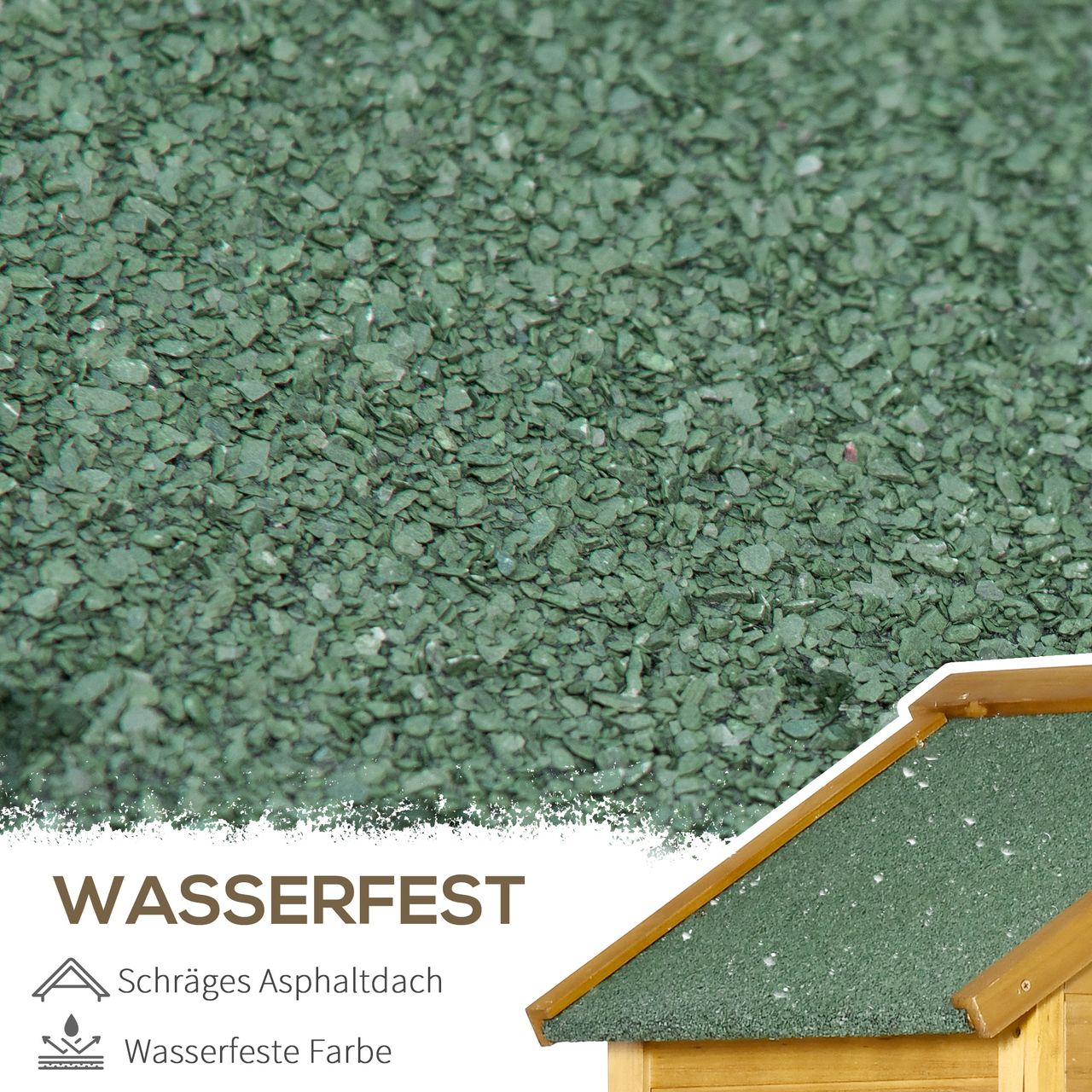 Outsunny Holz Gerätehaus Geräteschrank Gartenschrank 2 Regale wetterfest 2 Türen