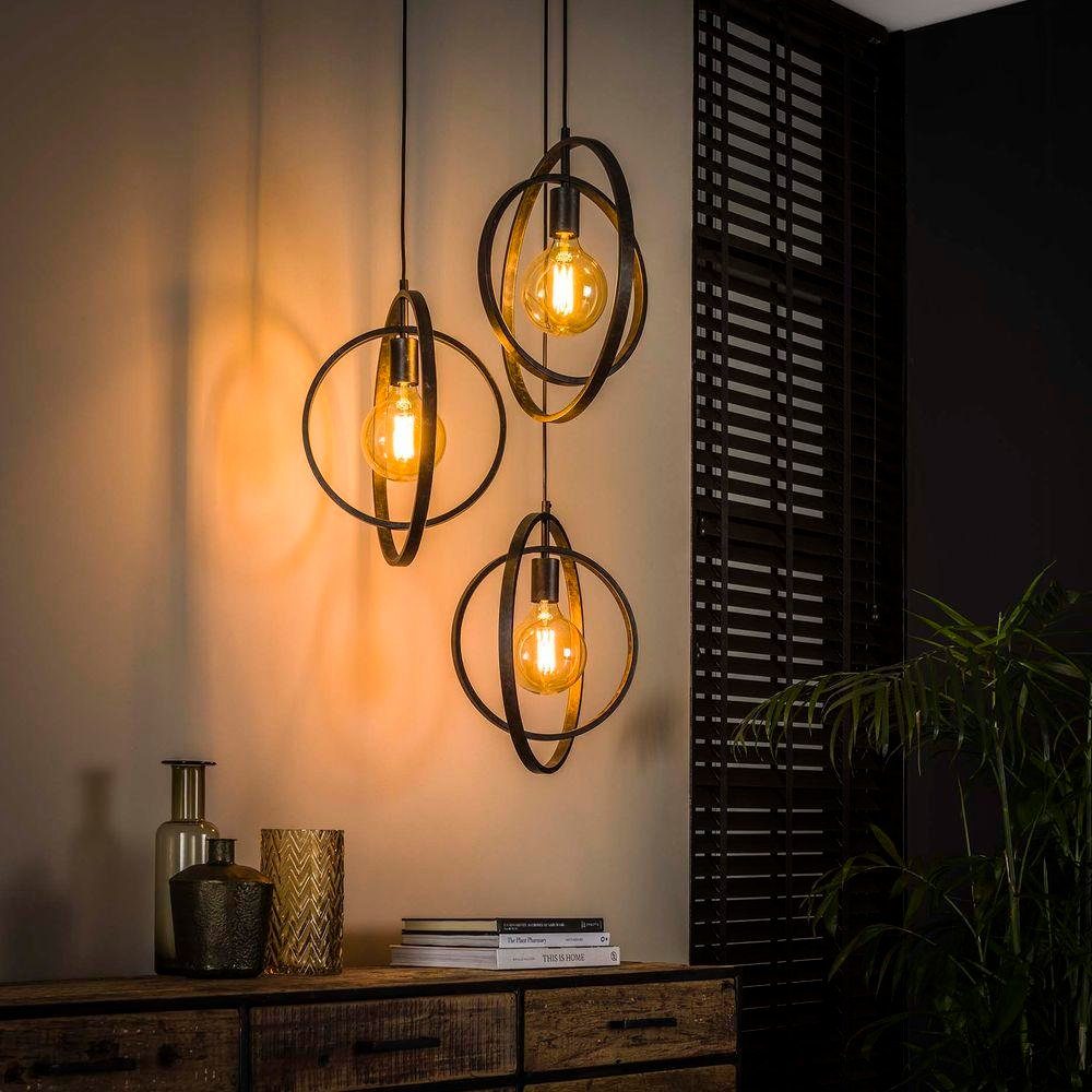 famlights Hängeleuchte, Pendelleuchte Henrik in Grau E27 3-flammig Rondell, keine Angabe, Leuchtmittel enthalten: Nein, warmweiss, Hängeleuchte, Pendellampe, Pendelleuchte