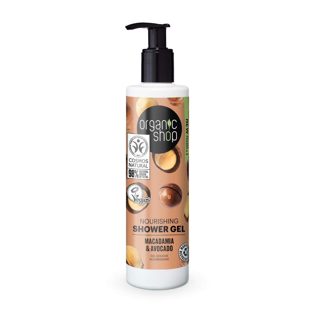 organic shop Gel douche nourrissant Macadamia et Avocat Vegan Naturel Gel douche