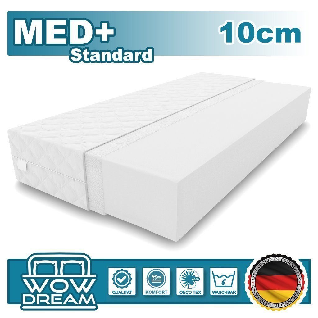 Kaltschaummatratze Matratze MED+ Standard Kaltschaum Rollmatratze H3 10 cm 80 x 180 cm, KingMatratzen, 10 cm hoch