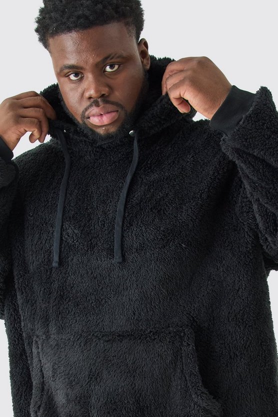 Plus Oversize Borg-Hoodie