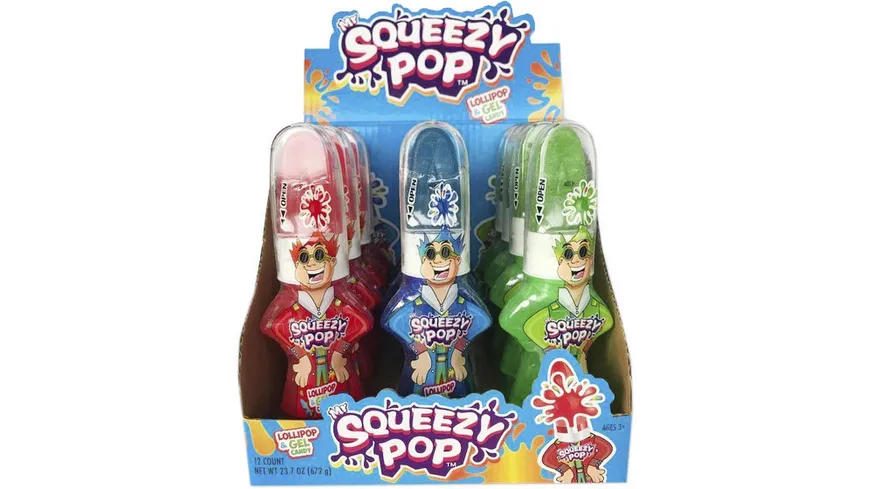 Mr. SQUEEZY POP Lollipop Gel Candy 56 g