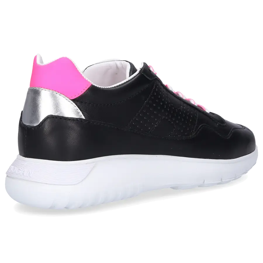 Hogan - Sneaker low H371 INTERACTIVE 3 Kalbsleder Logo rosa schwarz - schwarz