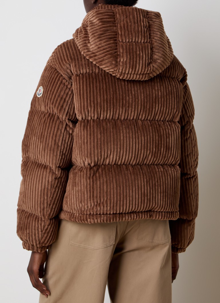 Moncler Daos puhasta jakna od korduroja s punjenjem od paperja i kapuljačom