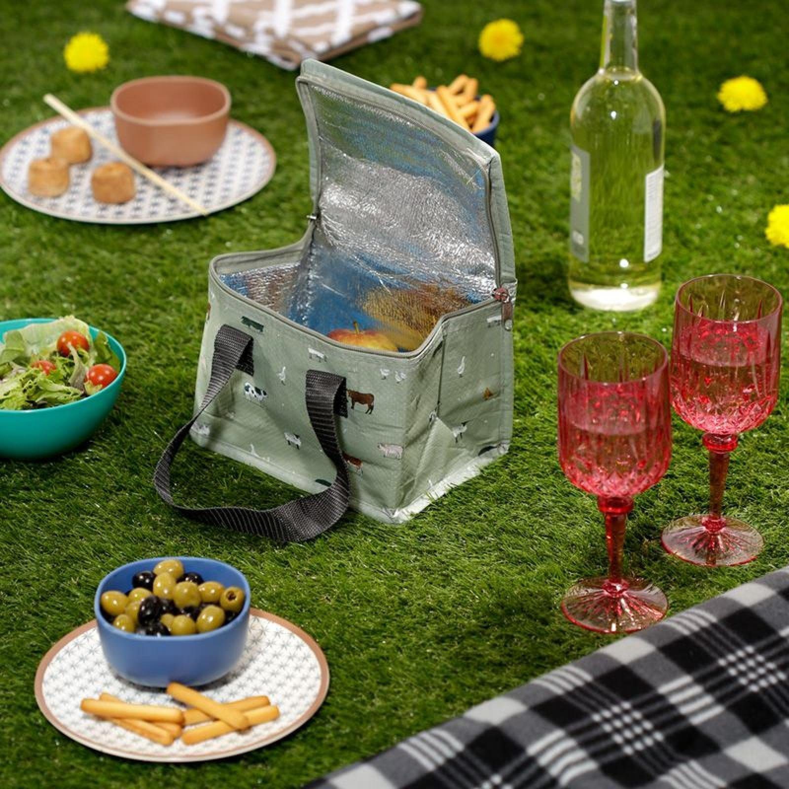 Puckator Kühltasche Willow Farm Bauernhoftiere gewebte Kühltasche Lunchbox