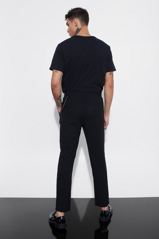 Smarte Hose mit elastischem Bund und Ketten-Detail