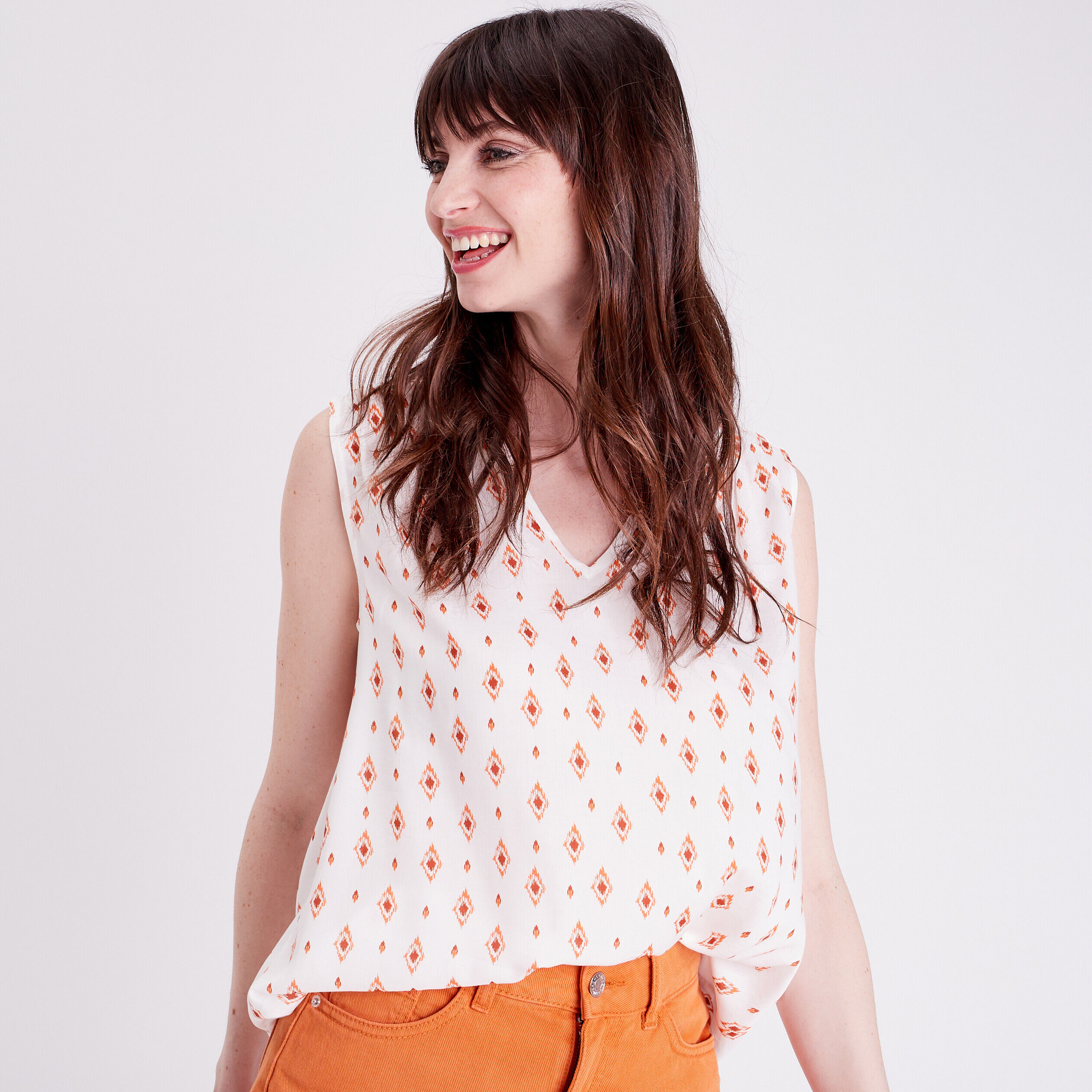 Blouse sans manches blanc femme | Cache Cache