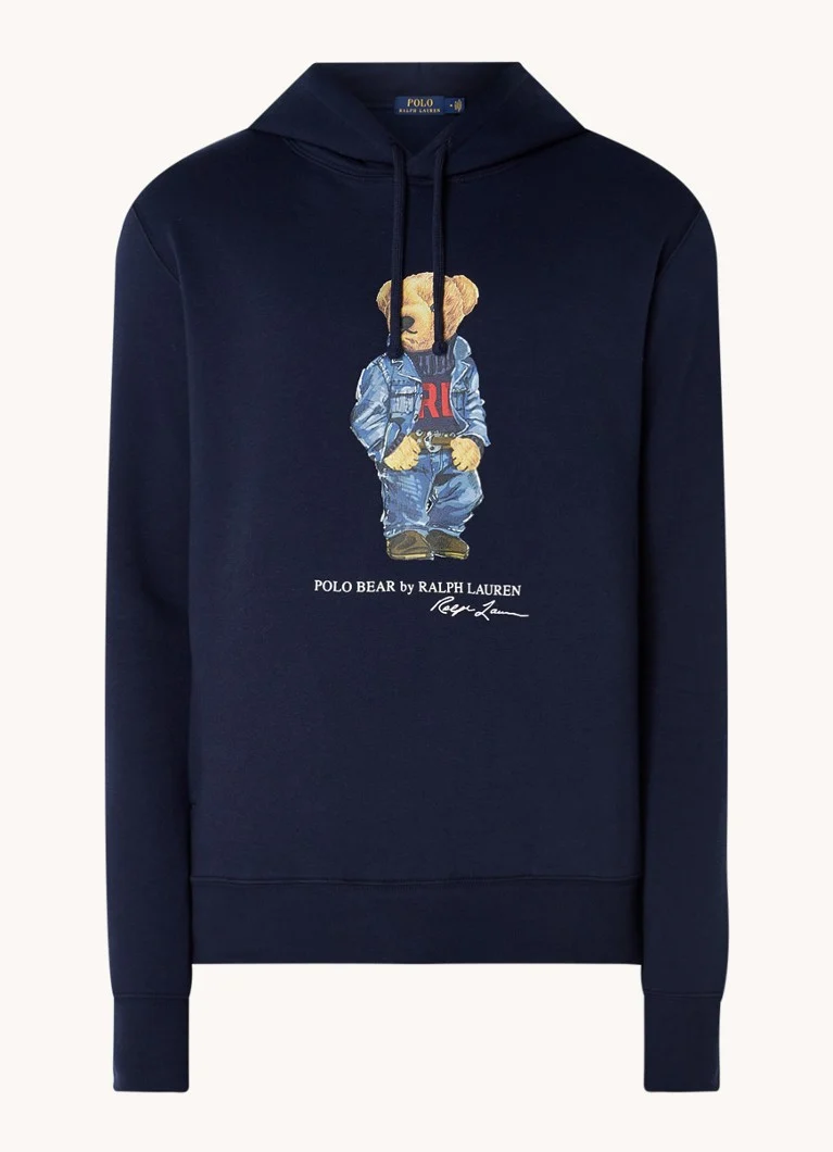Φούτερ με κουκούλα Ralph Lauren Polo Bear με στάμπα μπροστά και αρκουδάκι