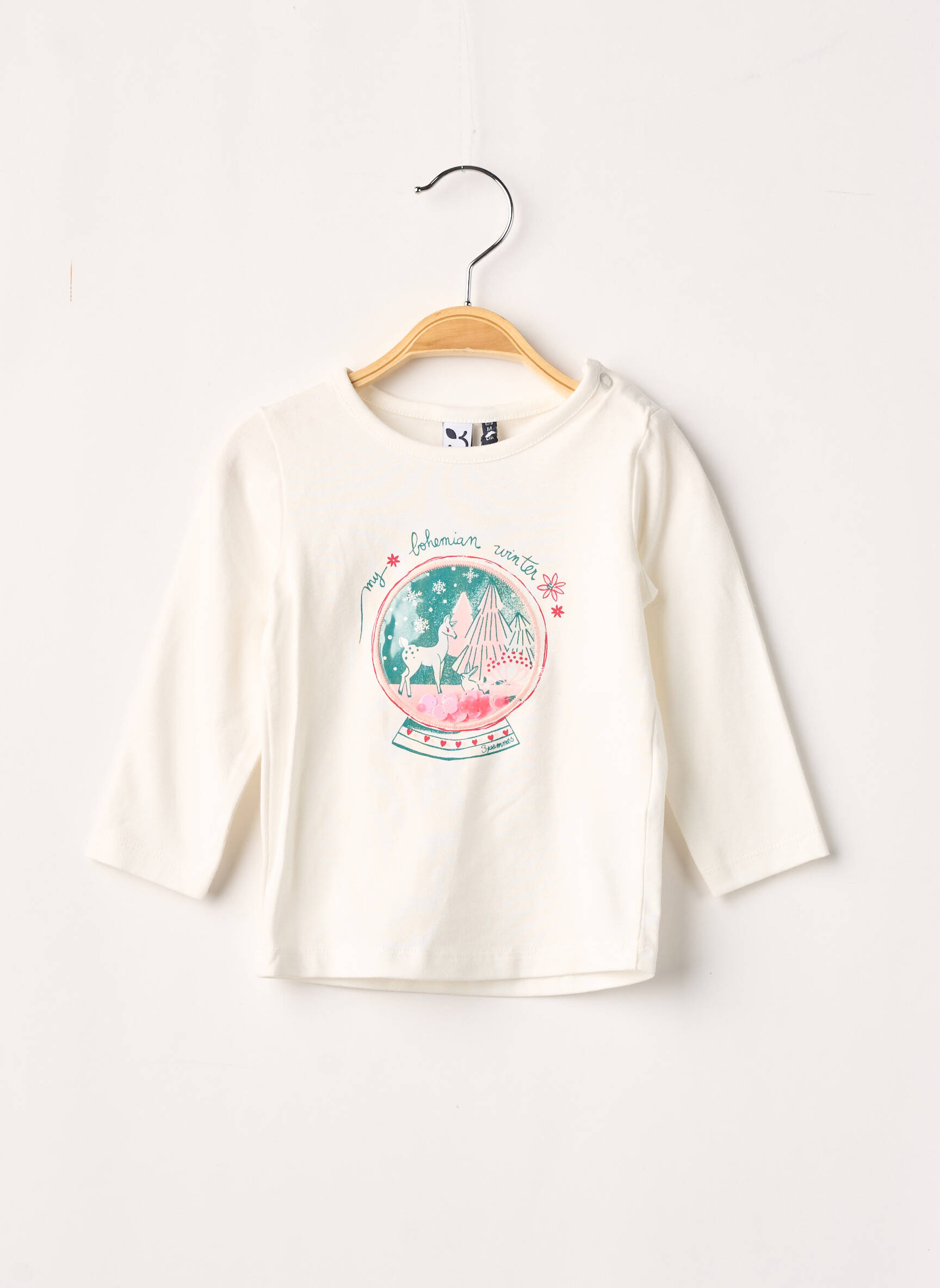 3 Pommes Tshirts Fille couleur beige