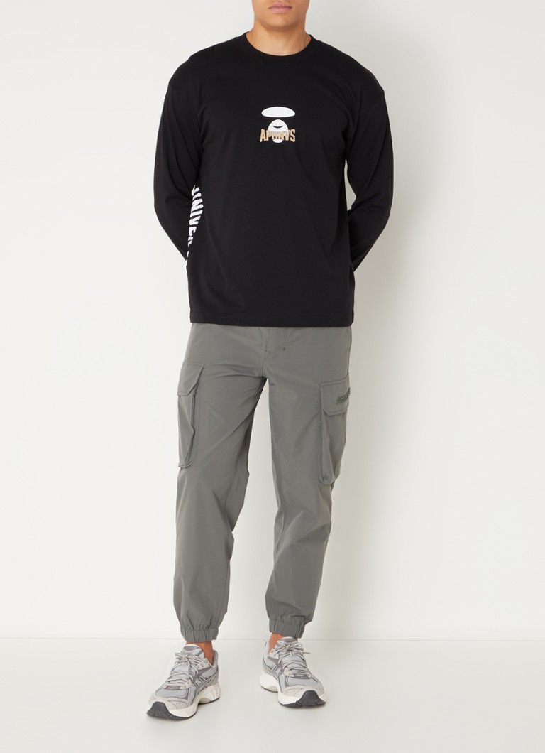 Tricou Aape cu mânecă lungă și imprimeu față-verso