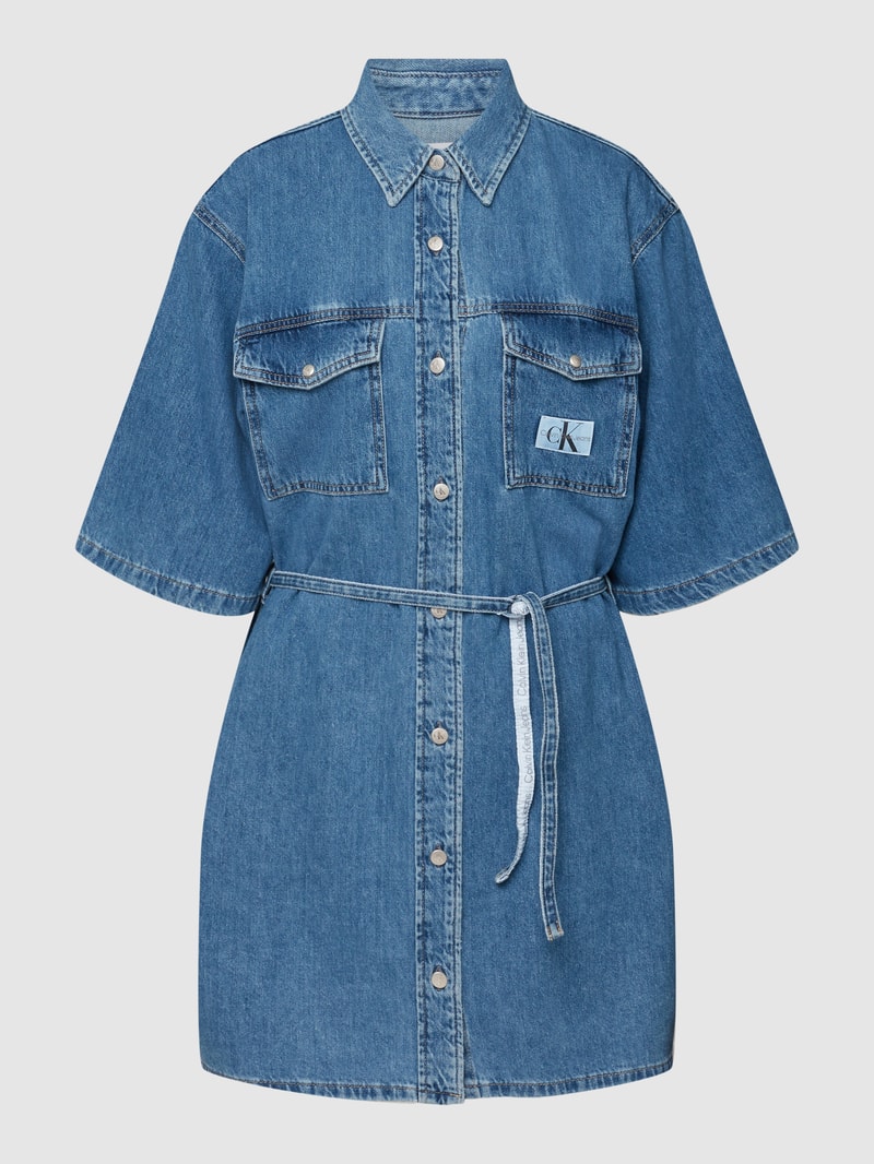 Jeanskleid mit Bindegürtel in jeans