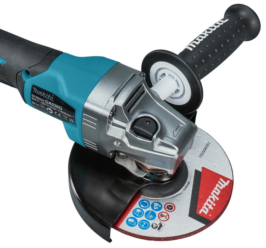 Meuleuse d'angle Makita GA036GZ 40 V max avec interrupteur de sécurité 150 mm (batteries et chargeur non inclus).
