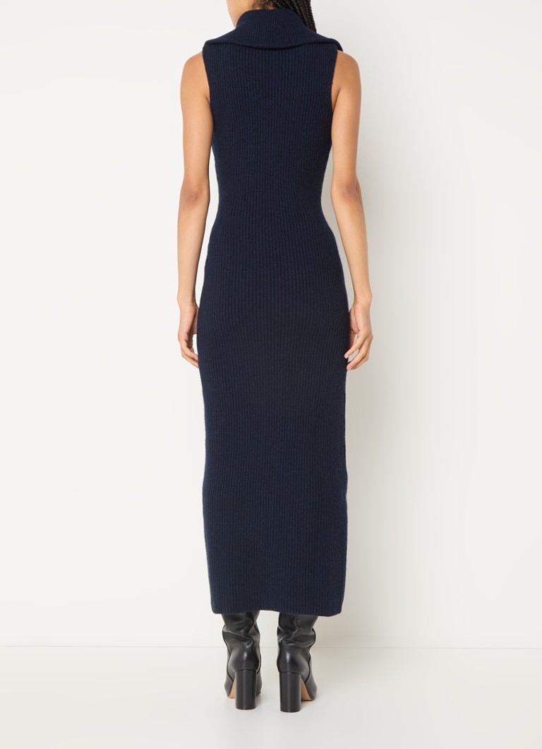 Vestido midi de mezcla de lana acanalada de Claudie Pierlot