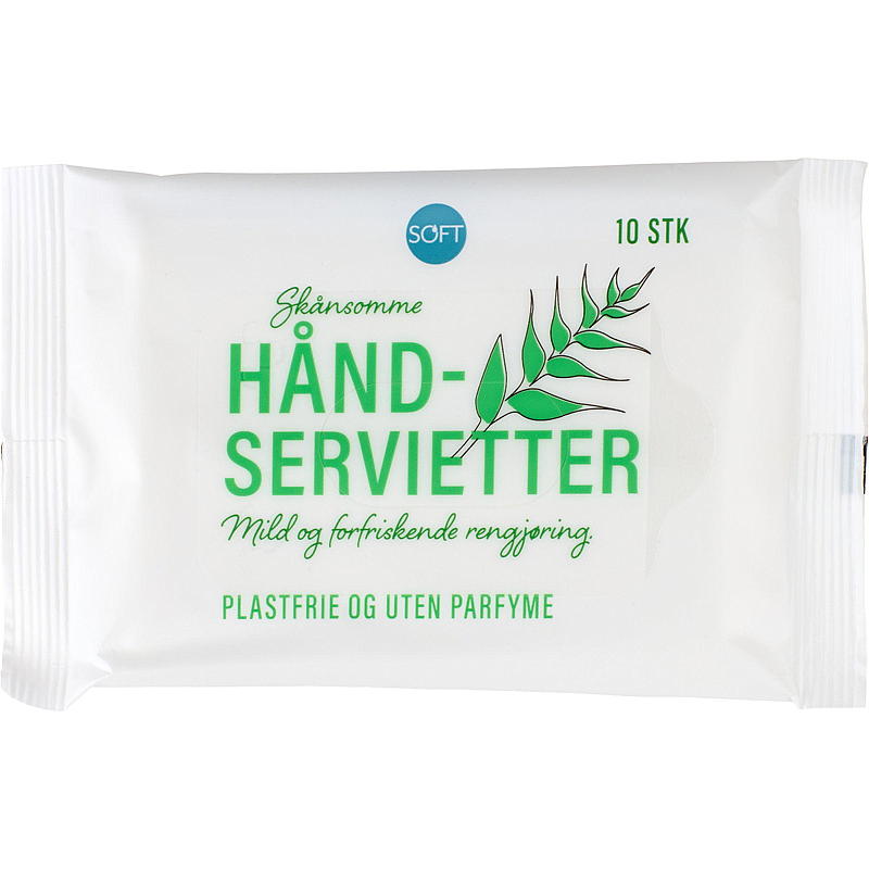 Soft Våtserviett 10 stk Aloe vera reisepakning