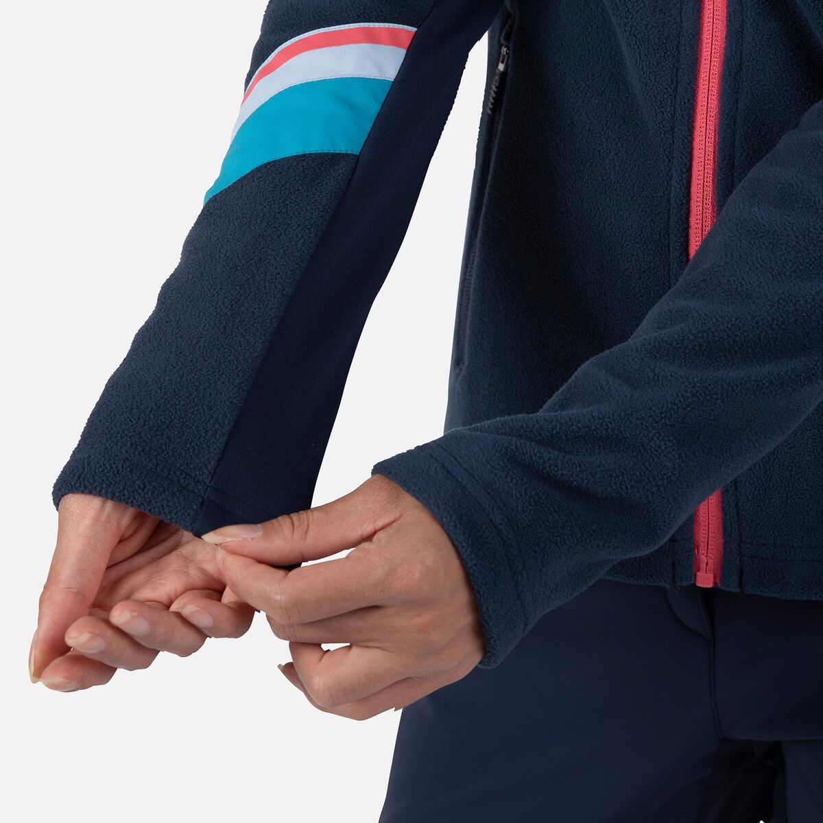 Damenfleecejacke mit durchgehendem Reißverschluss Strawpile