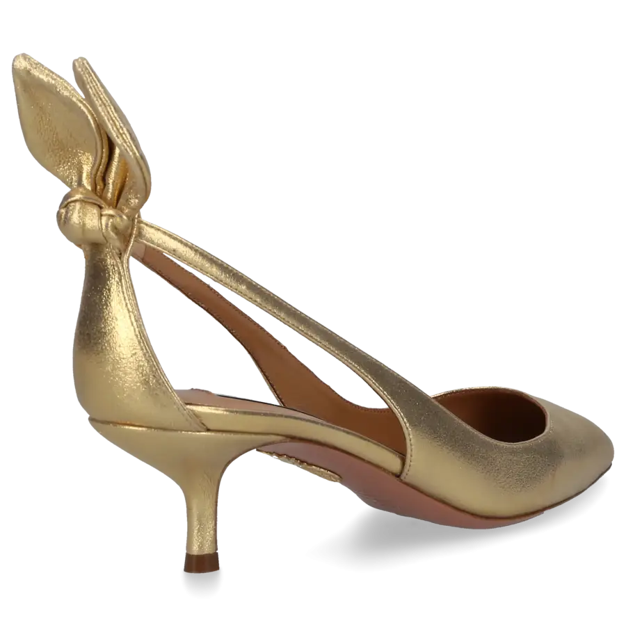 Aquazzura - Pumps BOW TIE 50 Kalbsleder - gold