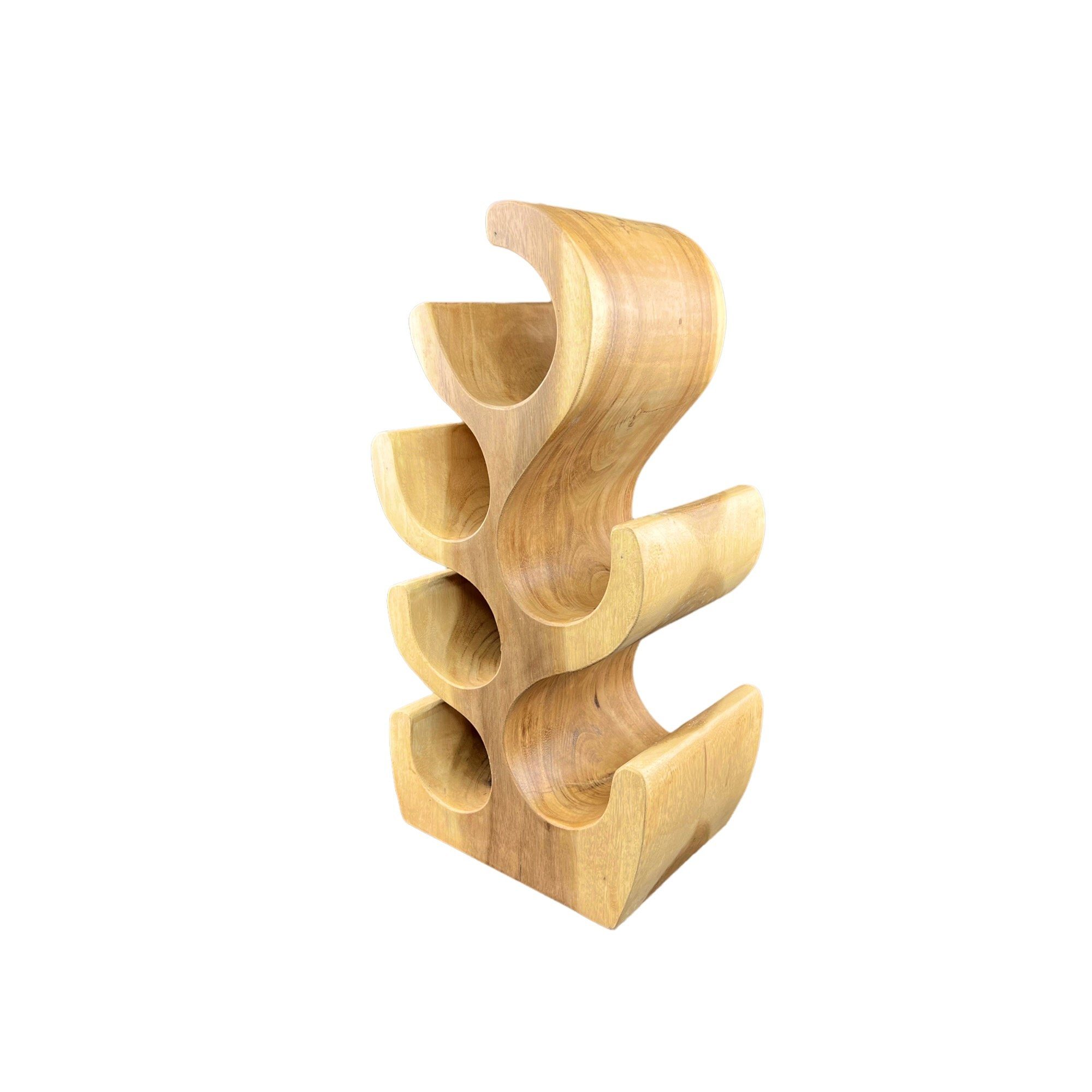 FaHome Weinregal Massiv Holz: Handgefertigter, Edler & Hochwertiger Weinhalter, (50/70/100x27x18) Natur