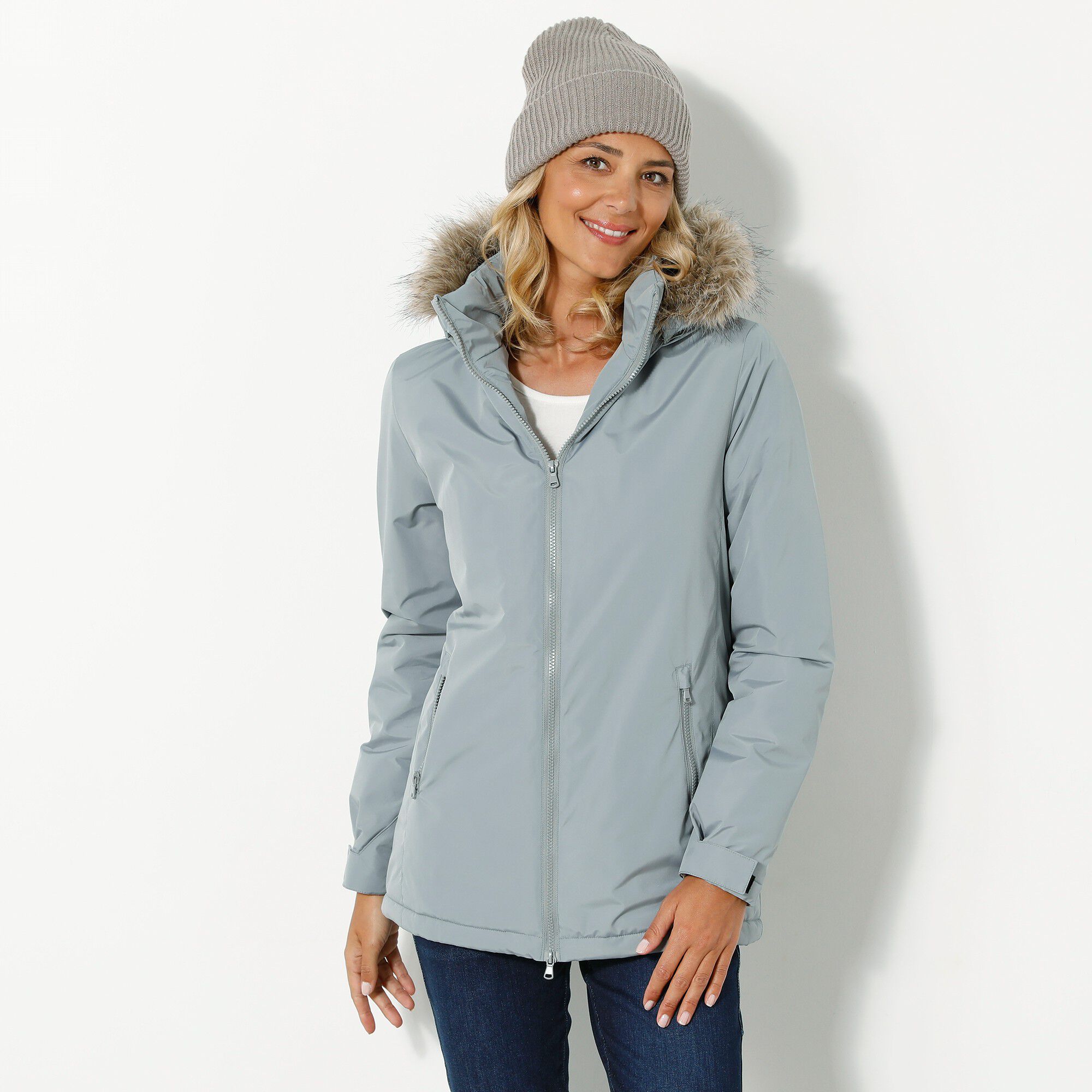 Parka imperméable zippée capuche