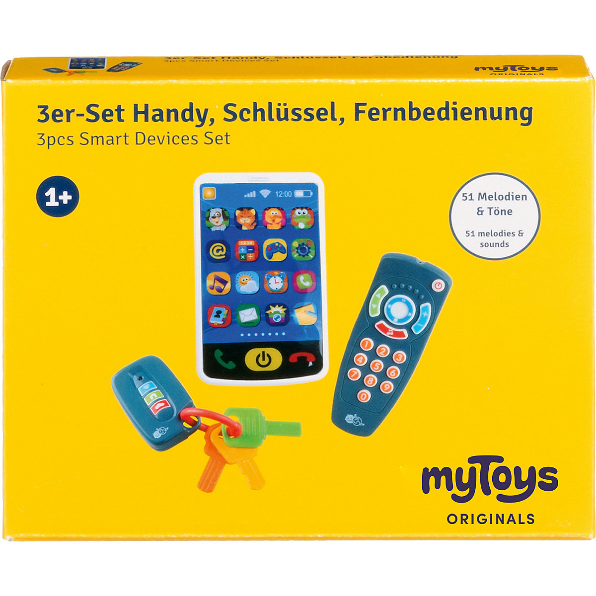 3er-Set: Schlüssel, Fernbedienung, Smartphone