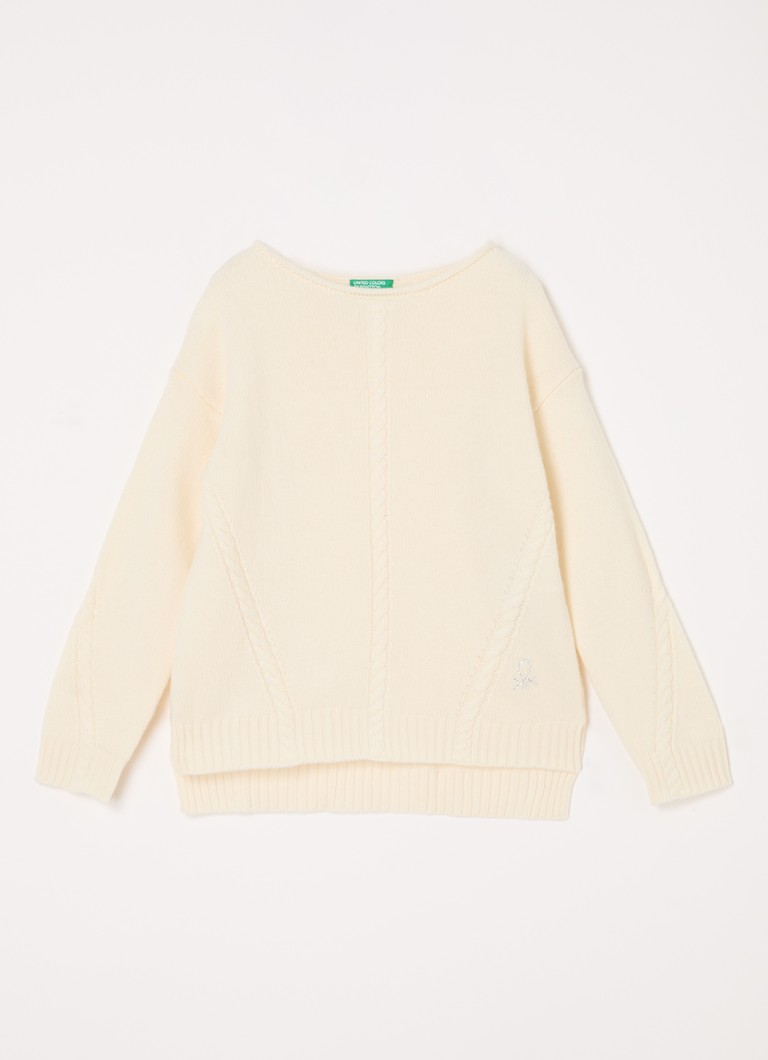 Suéter Benetton de malha fina em mistura de lã