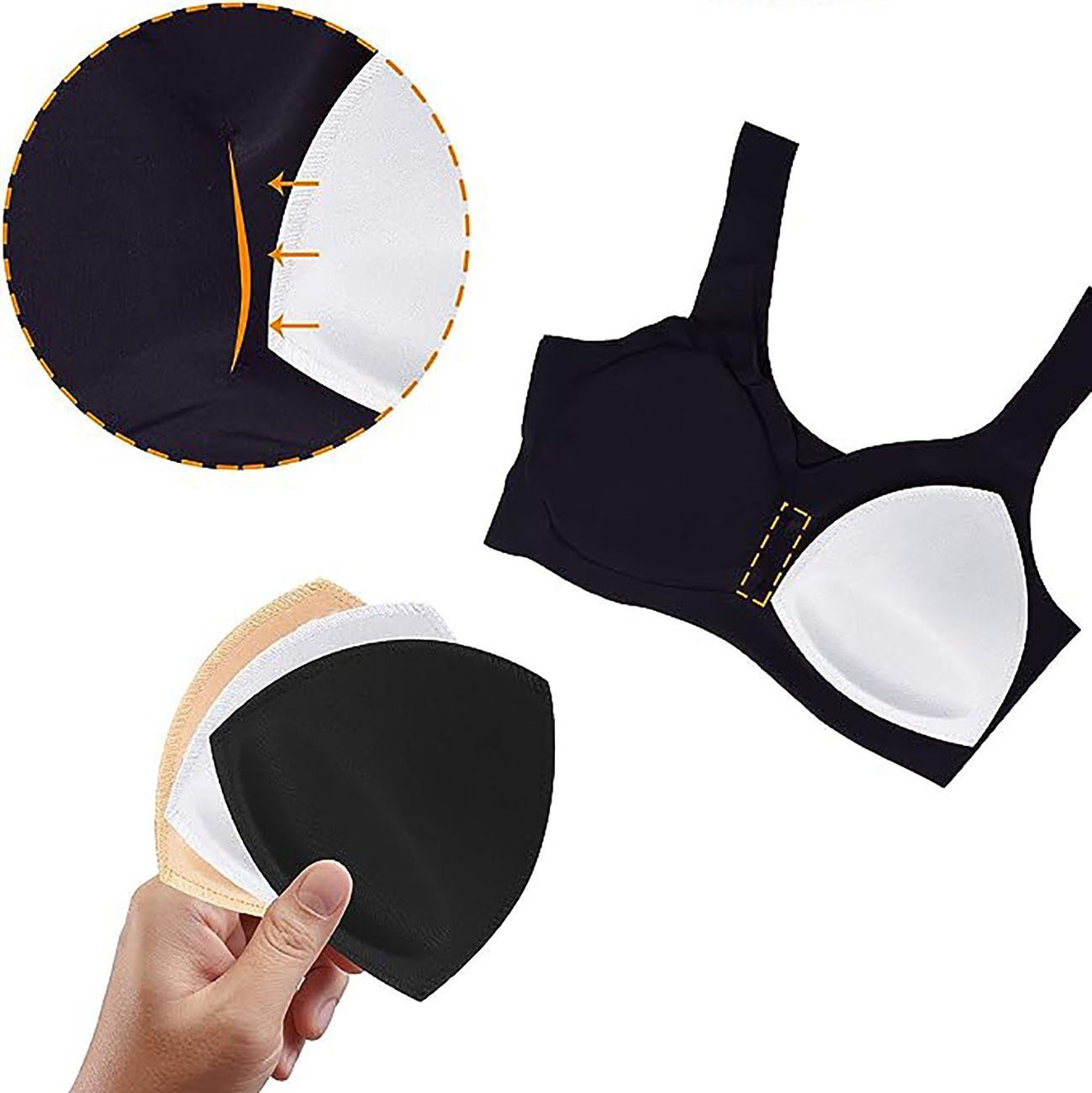 CTGtree BH-Einlagen 5 Paar BH Einlagen Bra Pads herausnehmbaren Sport BH