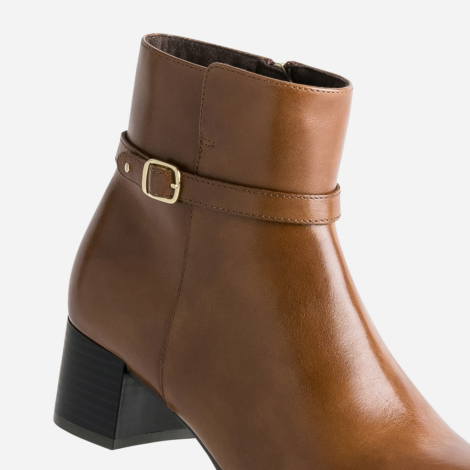 Boots CAPRICE cognac en cuir esprit jodhpur