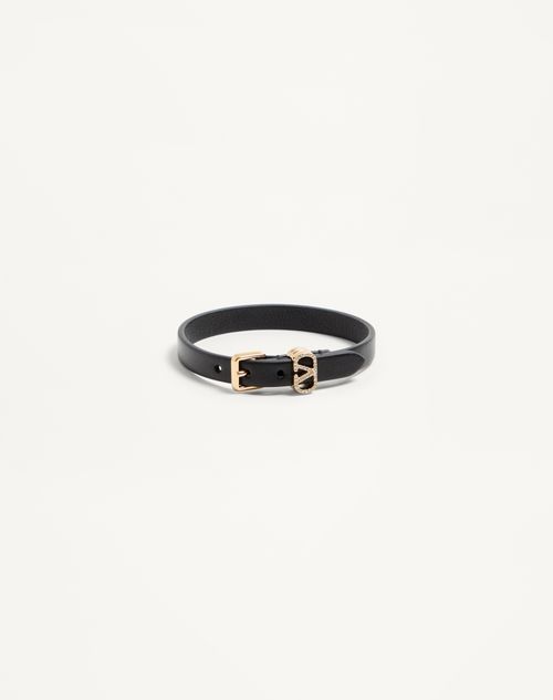 Pulseira Valentino Ovalette em couro e cristais Swarovski®