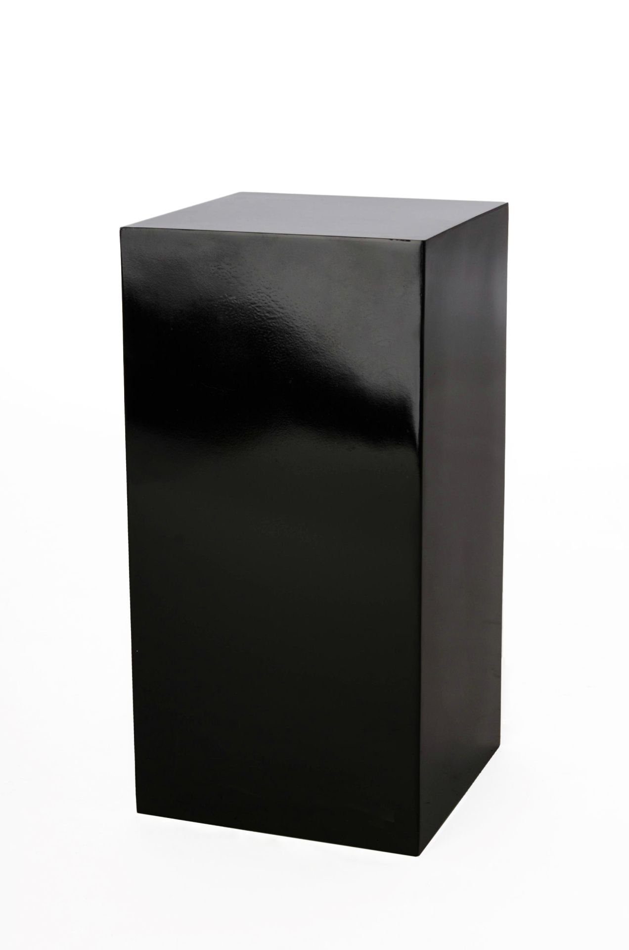 VIVANNO Blumenständer Podest Säule Fiberglas, Schwarz Hochglanz - 30x30x60 cm