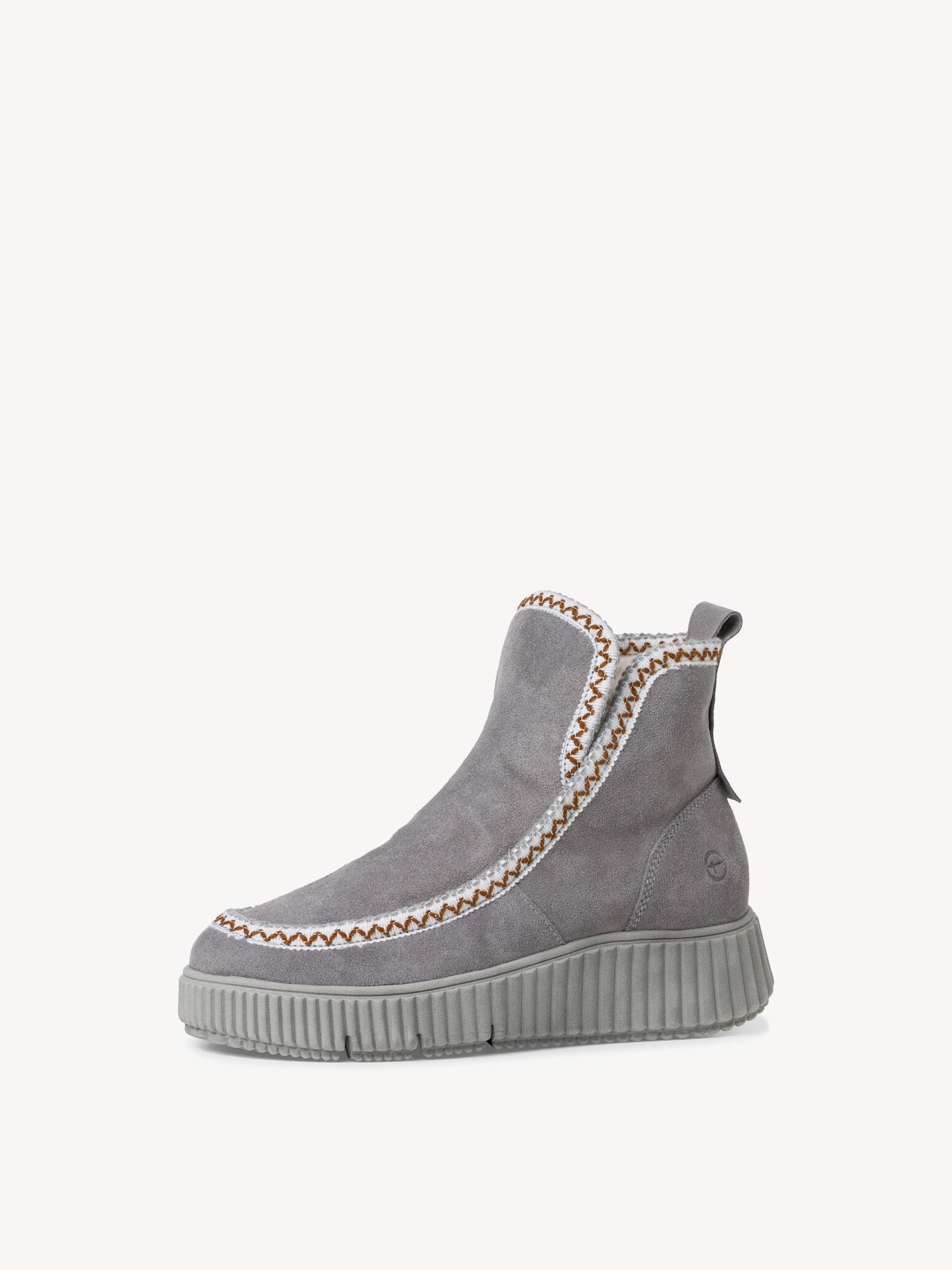 Bottine en cuir - gris doublure chaude