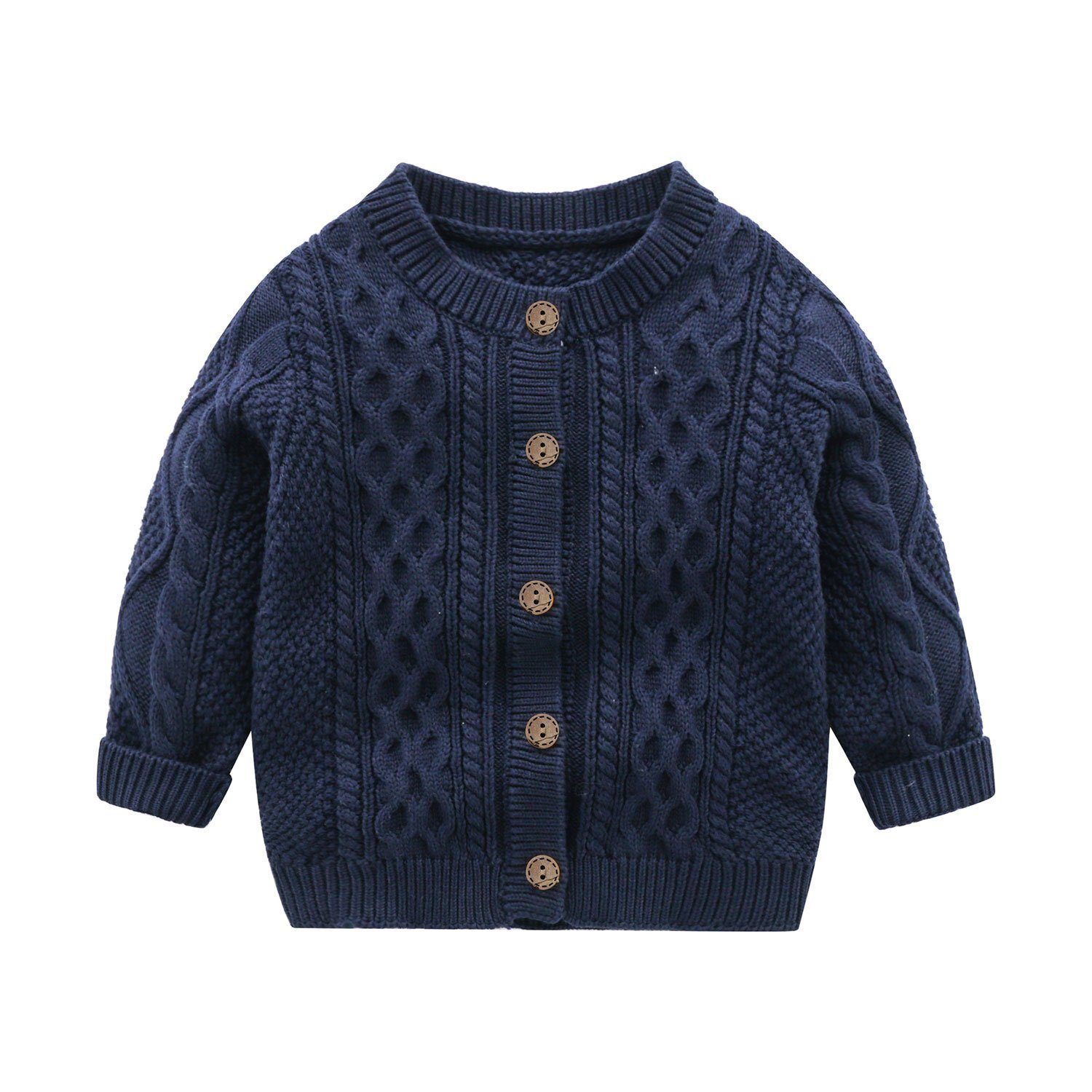 TOPMELON Strickjacke Häkelpullover Kleinkind-Zopfmuster Pullover Sweatshirt