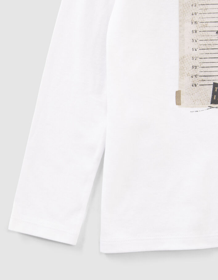 T-shirt blanc cassé coton bio visuel fille à bonnet