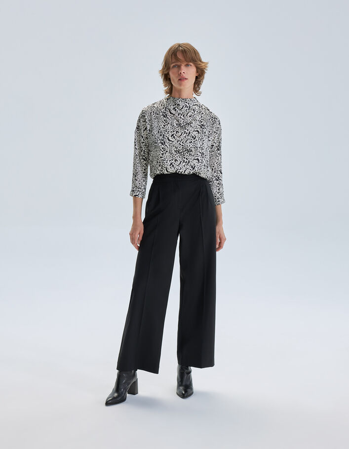 Blouse blanc cassé imprimé animalier Femme