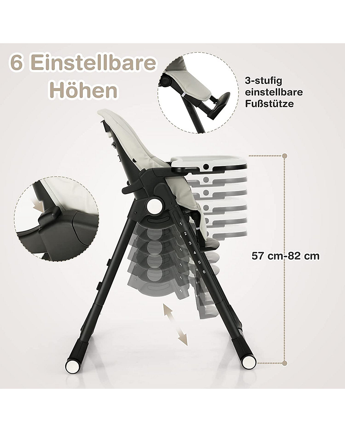 Babyhochstuhl Höhenverstellbar 6-36 Monate