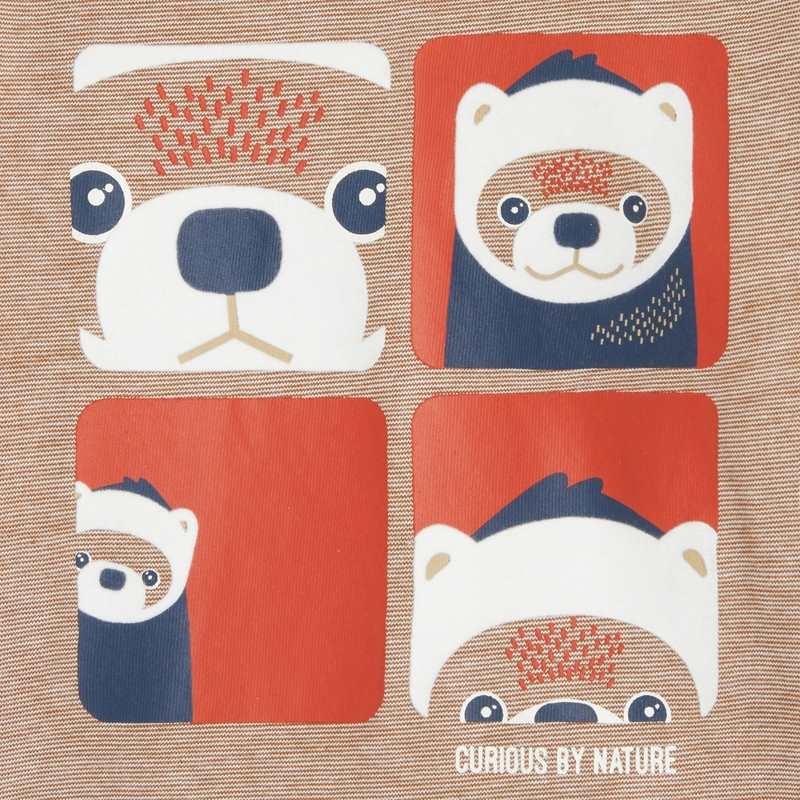 T-shirt animal zoom rouge bébé garçon