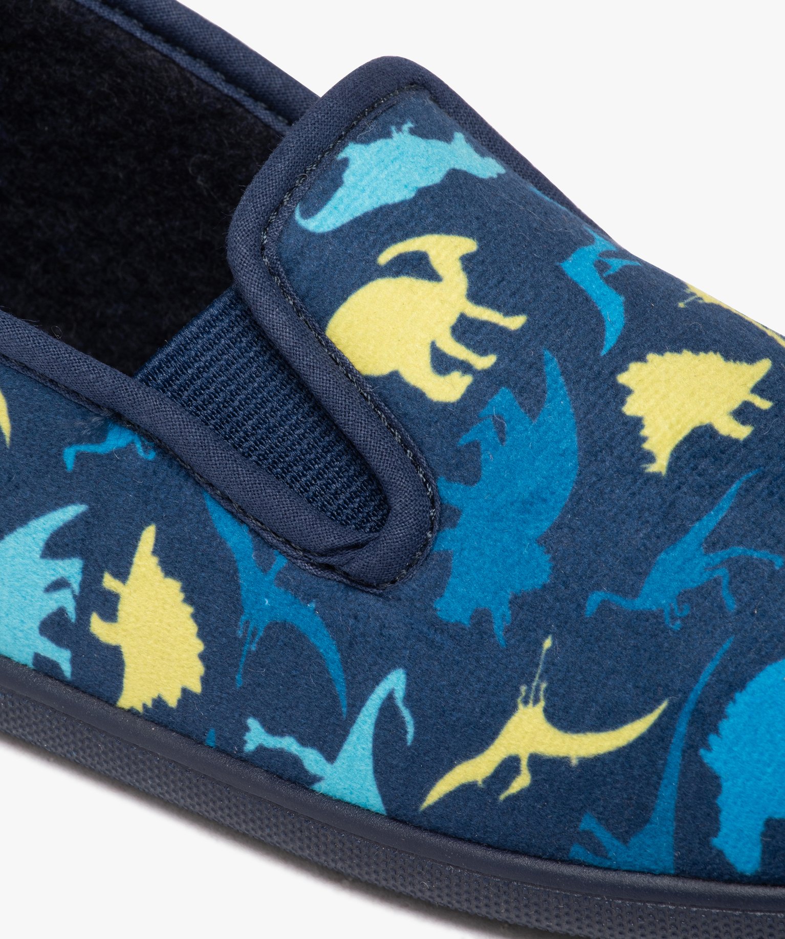 Chaussons Garçon imprimés dinosaure style pantoufles bleu | GEMO
