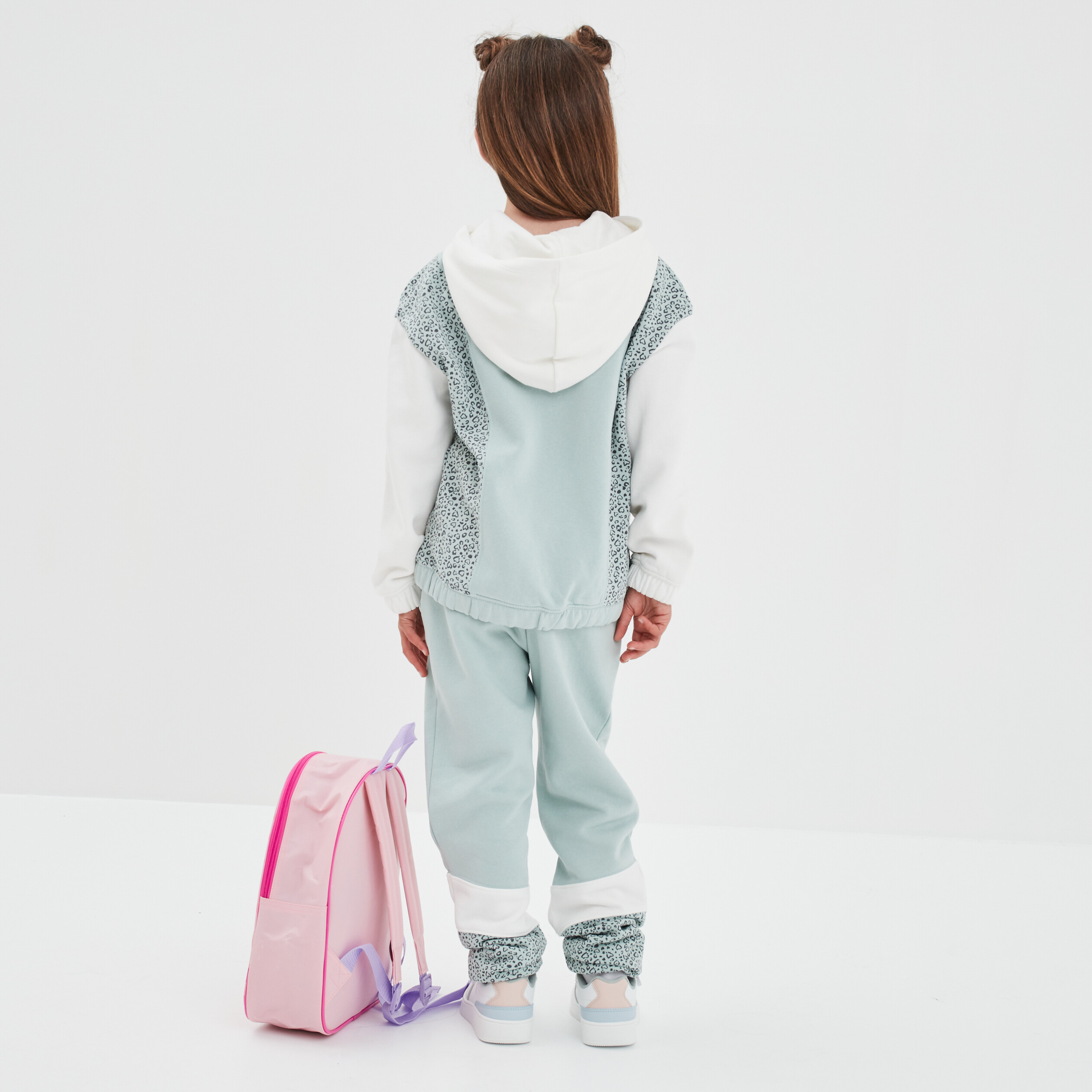Ensemble jogging sweat capuche pantalon bleu gris fille | La Halle