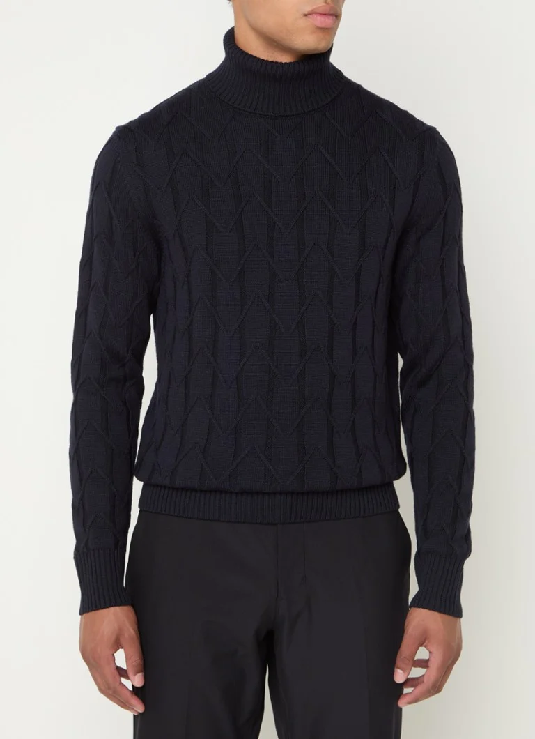 Boggi Milano Chunky knitted wool sweater with turtleneck
