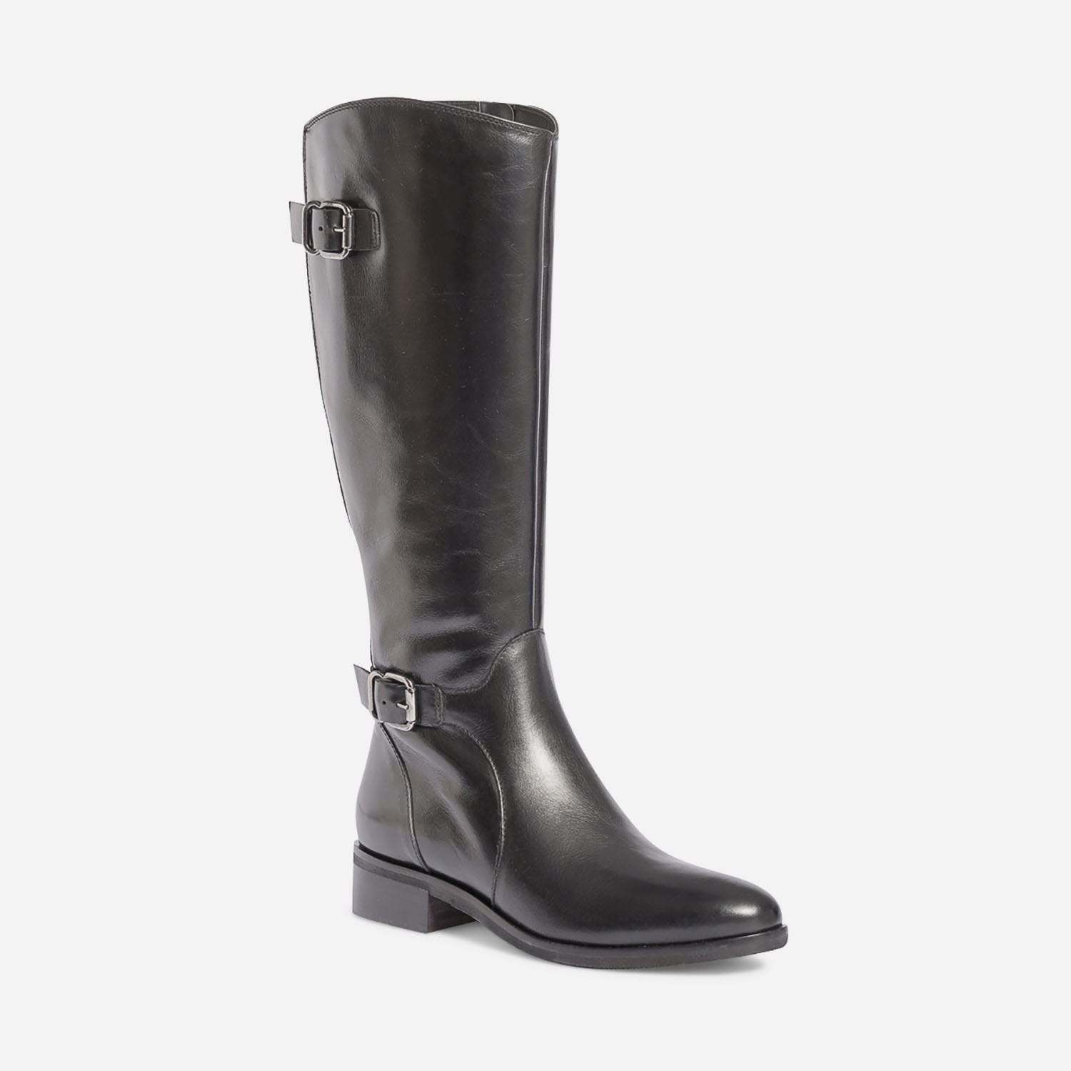 Botte noire en cuir double bride