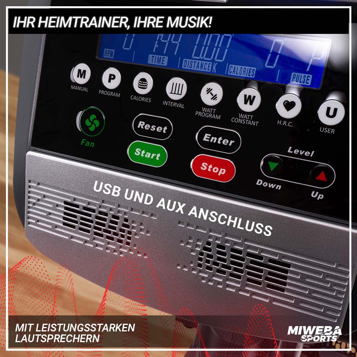 Miweba Sports Ergometer Liegeergometer ME700 mit Herzfrequenzkontrolle - 16 Kg Schwungrad (Fettverbrennung, Intervalltraining, Watt-Programm, Watt konstant, H.R.C. (Herzfrequenzkontrolle), 150 Kg max. Belastbarkeit, Heimtrainer, Liegeheimtrainer, Car