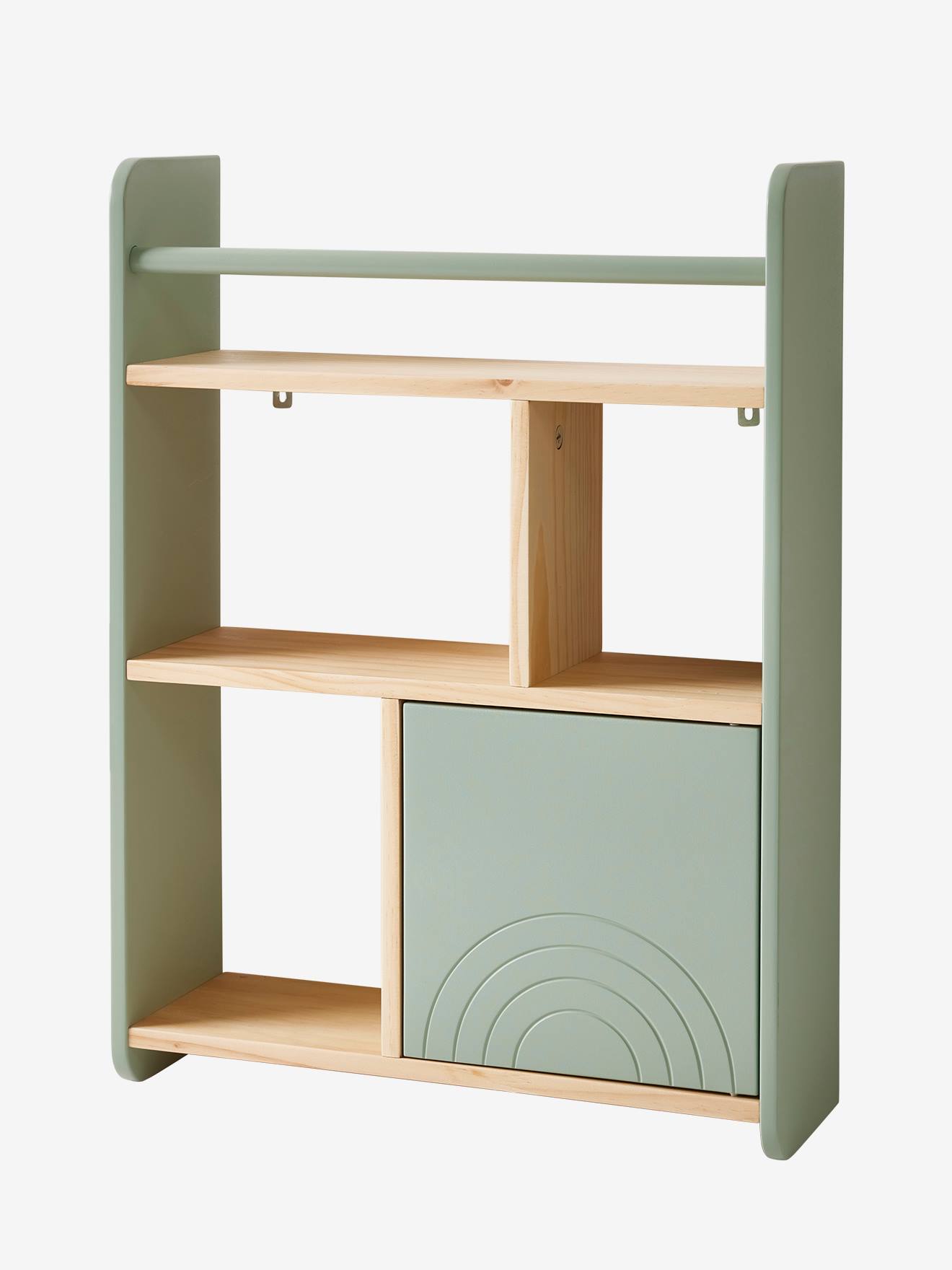 Vertbaudet Kinderzimmer Holzregal REGENBOGEN - grün