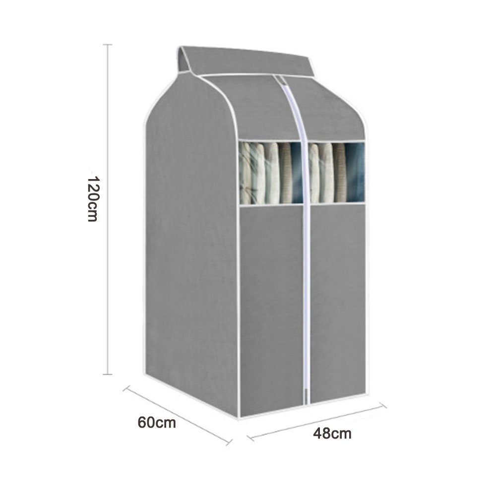 Devenirriche Kleidersack Hängende Kleidertasche Kleidersack Organizer Aufbewahrung 120CM grau