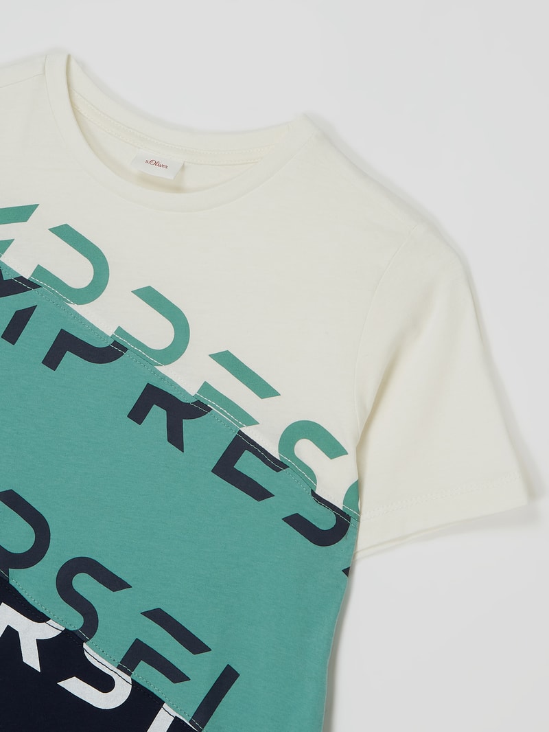 T-Shirt mit Print in ecru