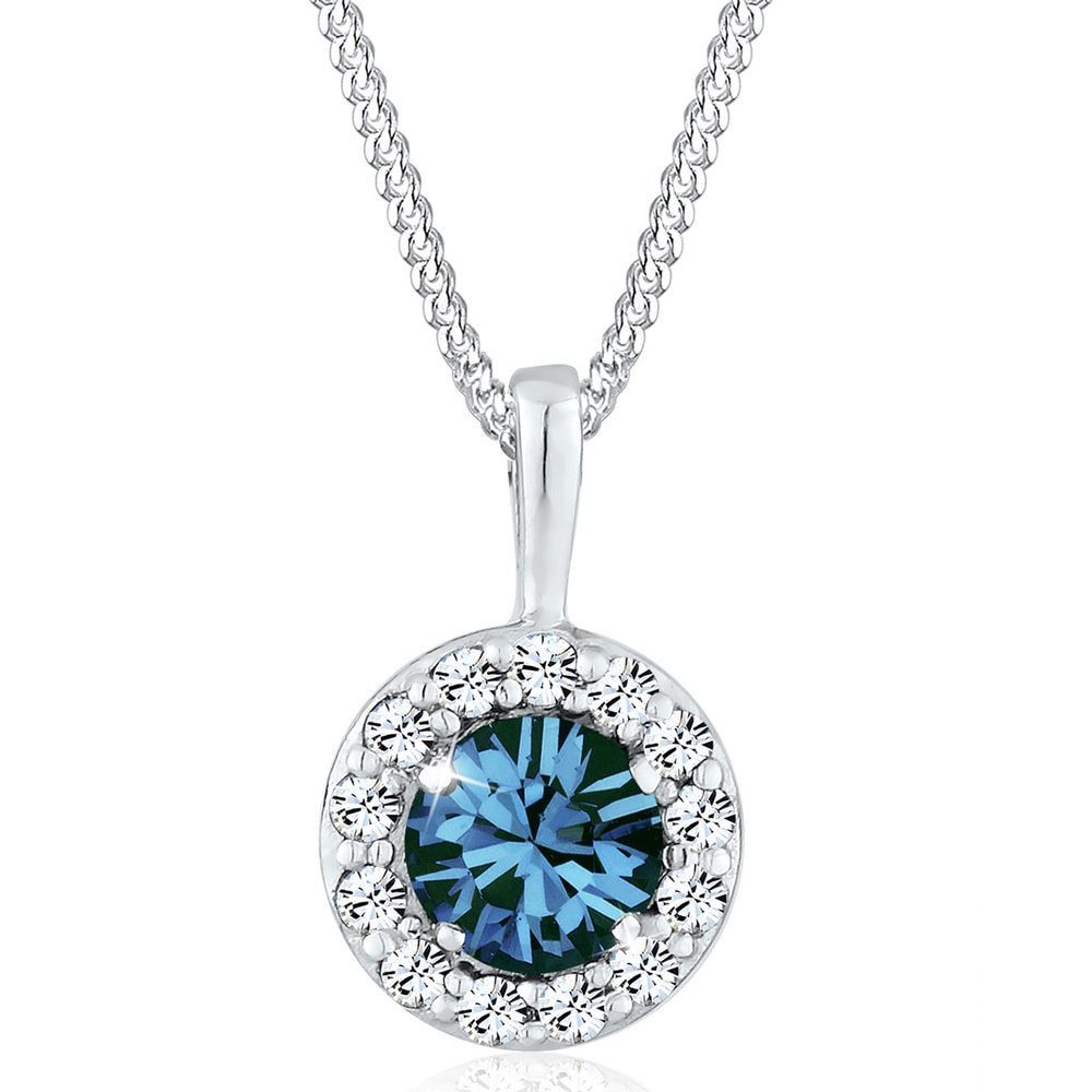 Elli Elli Collier Femme Cercle avec Cristal scintillant - (925/1000) Argent collier