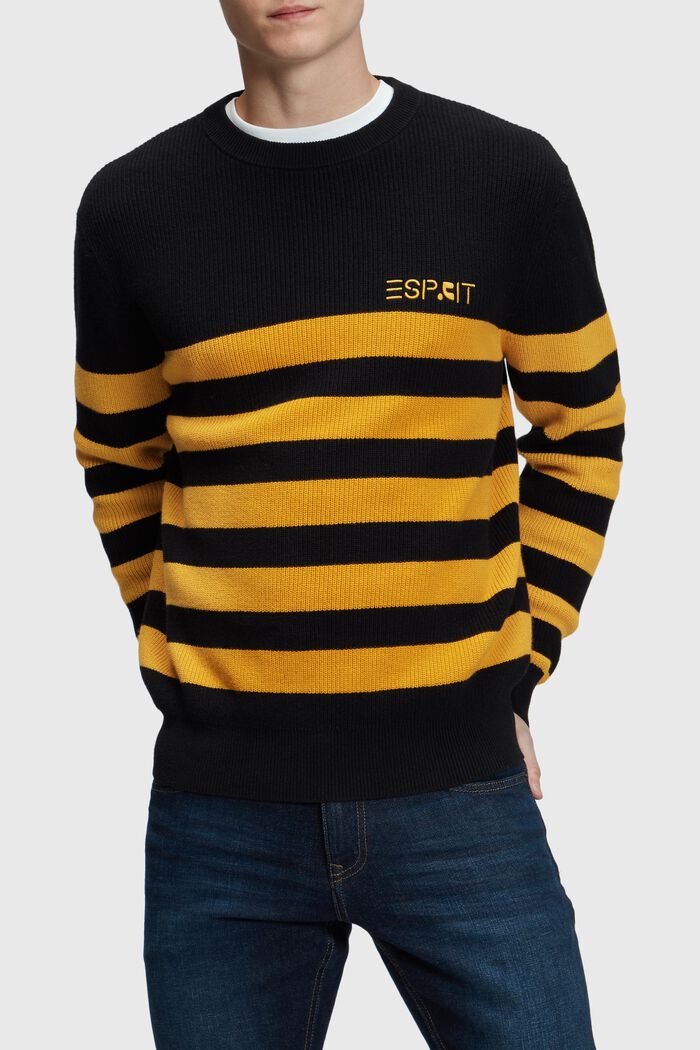 Gestreifter Rundhals-Pullover