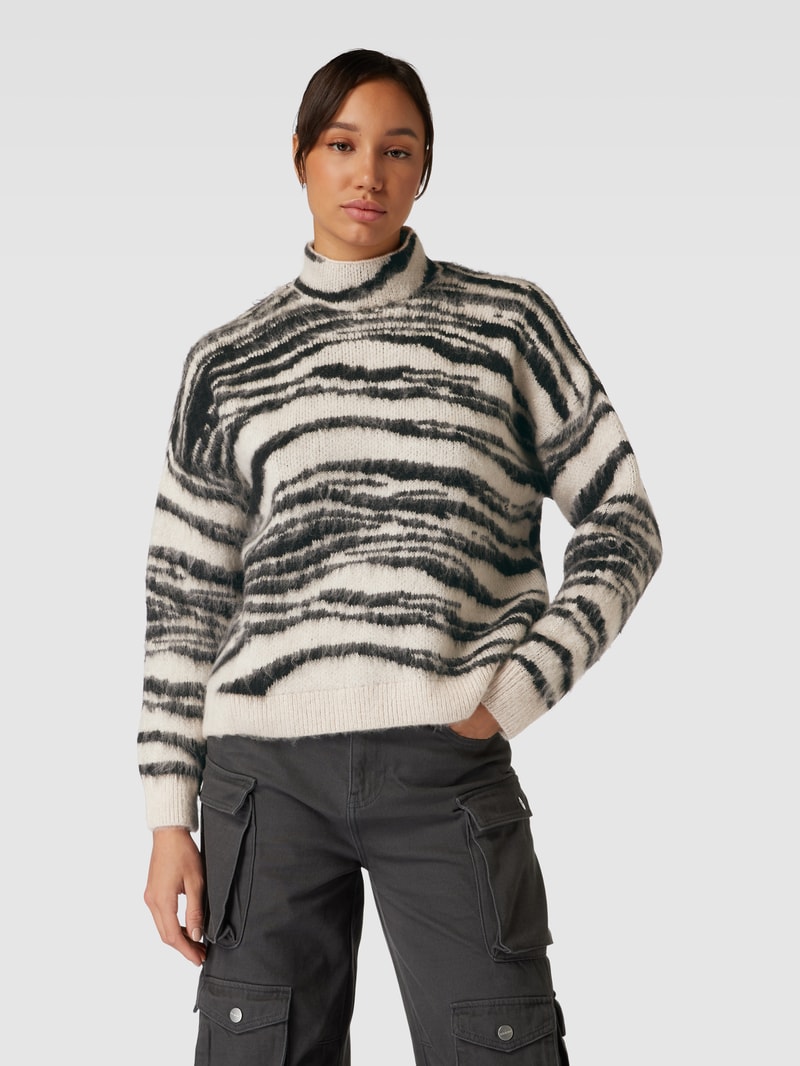 Strickpullover mit Allover-Muster in offwhite