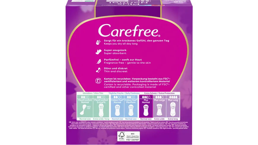 Carefree Plus Normal x56 Slipeinlagen leichter Duft