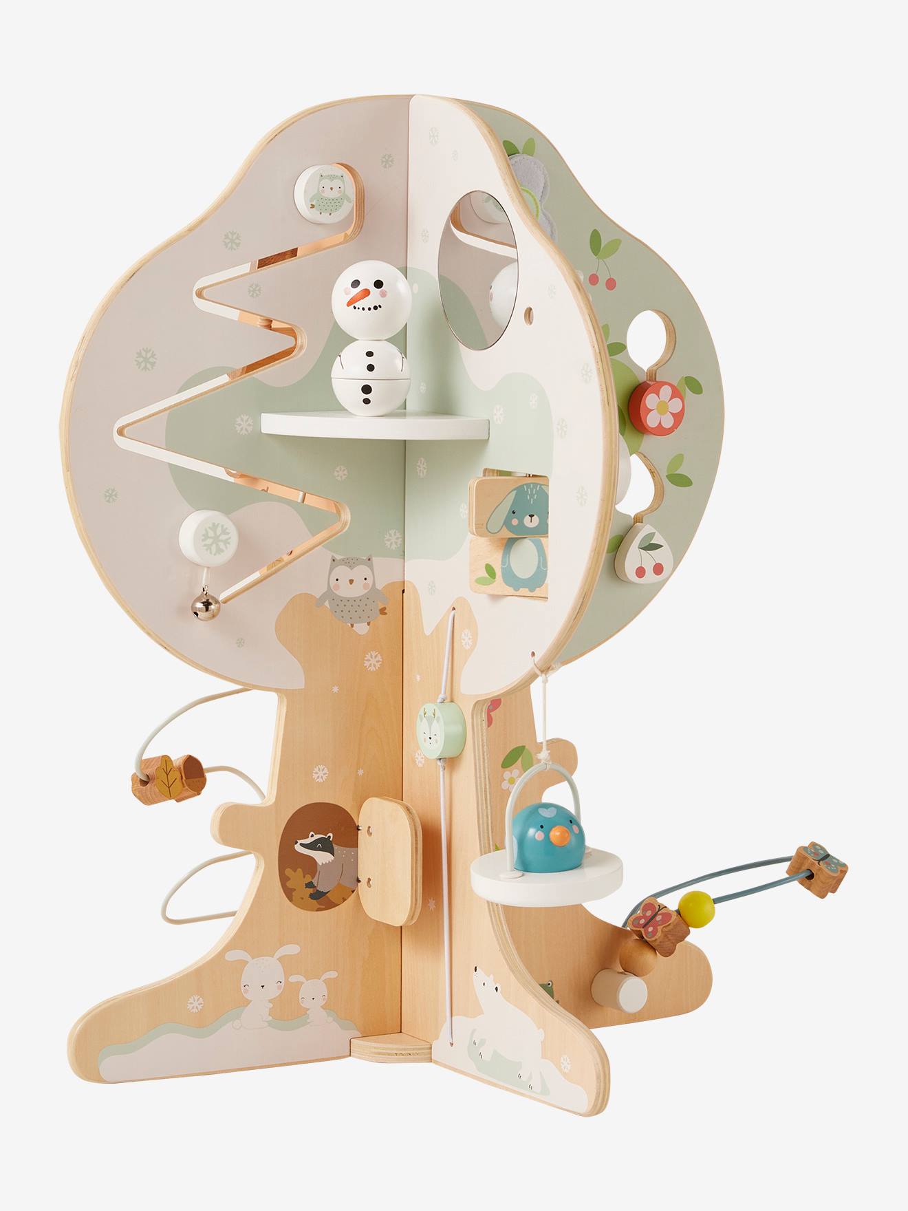 Arbre d'activités des 4 saisons en bois FSC® multicolore