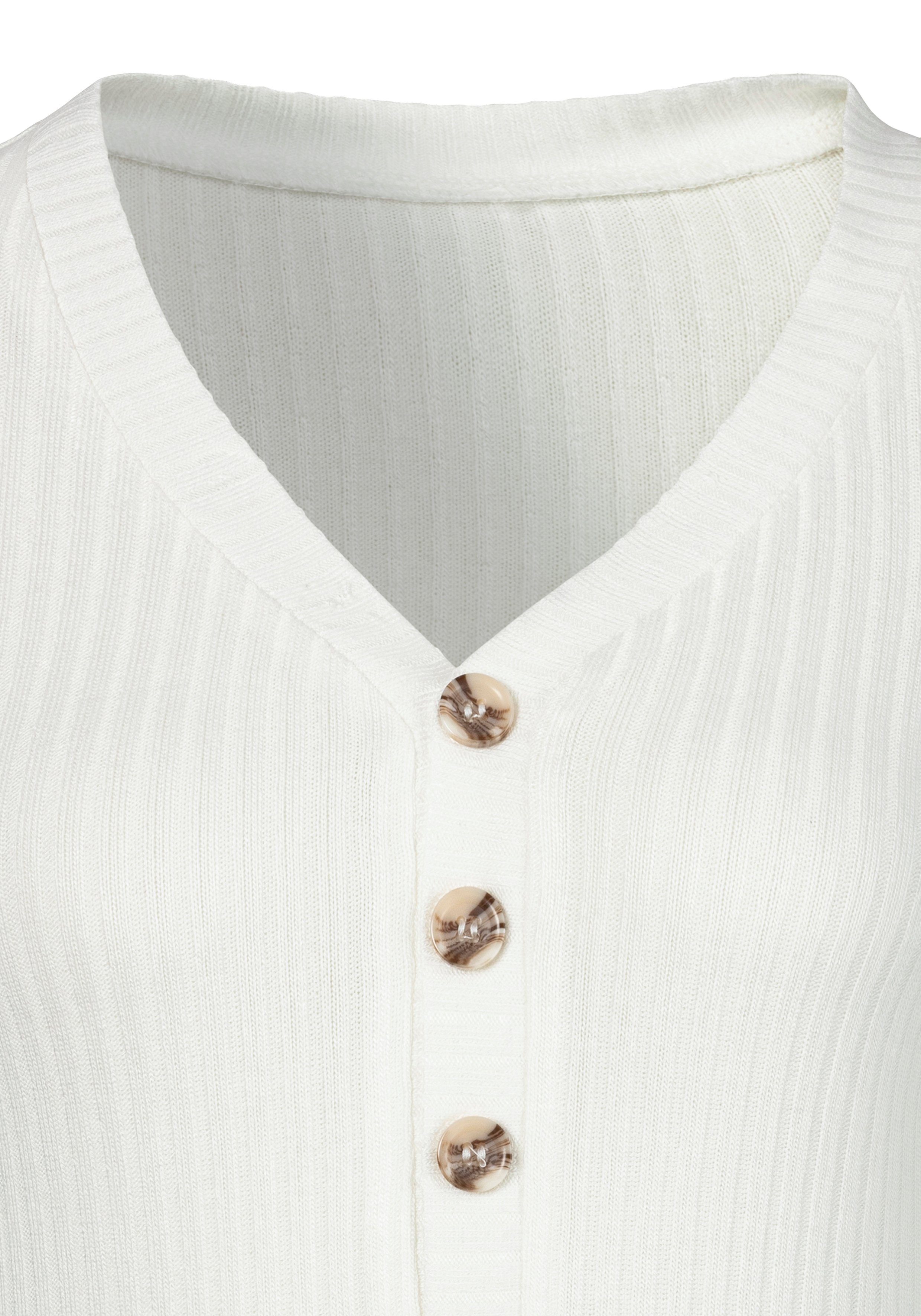 LASCANA Langarmshirt aus modischer Rippware