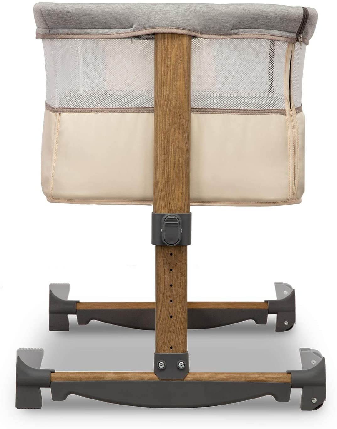 lionelo Kinderbett Leonie Beige Baby 3in1 Beistellbett Matratze Schaukelfunktion, 5-stufige Höhenverstellung, Neigungsverstellung, feststellbare Räder, Wiegefunktion durch umklappbare Beinenden